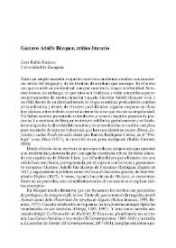 Gustavo Adolfo Bécquer, crítico literario / Jesús Rubio Jiménez | Biblioteca Virtual Miguel de Cervantes