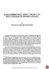 Juan Guerrero Ruiz, "Verso y Prosa" y un texto olvidado de Dámaso Alonso / por Francisco Javier Díez de Revenga  | Biblioteca Virtual Miguel de Cervantes