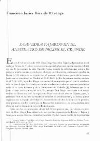 Saavedra Fajardo en el anfiteatro de Felipe el Grande / Francisco Javier Díez de Revenga | Biblioteca Virtual Miguel de Cervantes
