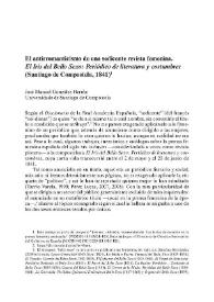 El antirromanticismo de una sedicente revista femenina. El Iris del Bello Sexo: Periódico de literatura y costumbres (Santiago de Compostela, 1841) / José Manuel González Herrán | Biblioteca Virtual Miguel de Cervantes