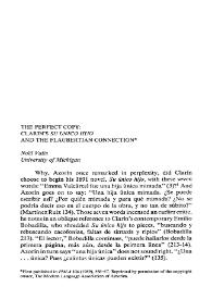 The perfect copy: Clarín's "Su único hijo" and the flaubertian connection / Nöel Vails  | Biblioteca Virtual Miguel de Cervantes