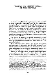 "Blanco": una síntesis poética de tres culturas  / Joseph A. Feustle | Biblioteca Virtual Miguel de Cervantes