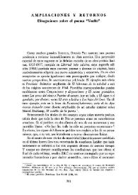 Ampliaciones y retornos. Divagaciones sobre el poema "Vuelta"  / Luys A. Díez  | Biblioteca Virtual Miguel de Cervantes