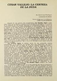 César Vallejo: la certeza de la duda / María Luísa Domínguez | Biblioteca Virtual Miguel de Cervantes