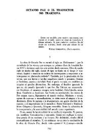 Octavio Paz o el traductor no traiciona / Octavio Armand  | Biblioteca Virtual Miguel de Cervantes