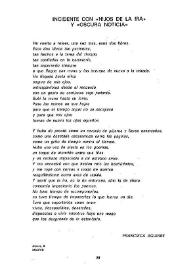 Incidente con "Hijos de la ira" y "Oscura noticia" / Francisca Aguirre | Biblioteca Virtual Miguel de Cervantes