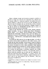 Dámaso Alonso, poeta de una posguerra / Fanny Rubio | Biblioteca Virtual Miguel de Cervantes