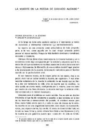 La muerte en la poesía de Dámaso Alonso / Miguel de Santiago Rodríguez | Biblioteca Virtual Miguel de Cervantes
