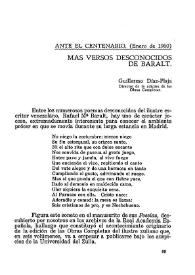 Más versos desconocidos de Baralt / Guillermo Díaz-Plaja | Biblioteca Virtual Miguel de Cervantes