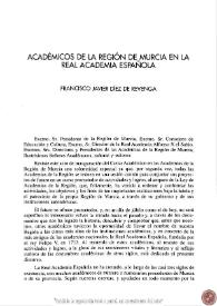 Académicos de la región de Murcia en la Real Academia Española / Francisco Javier Díez de Revenga | Biblioteca Virtual Miguel de Cervantes