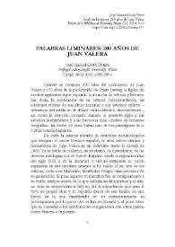 Palabras liminares: 200 años de Juan Valera / José Manuel Goñi Pérez | Biblioteca Virtual Miguel de Cervantes