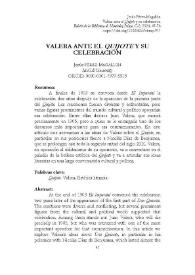 Valera ante el "Quijote" y su celebración / Jesús Pérez-Magallón | Biblioteca Virtual Miguel de Cervantes