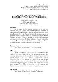 Don Juan Fresco: una recurrente figura valeresca / Ana L. Baquero Escudero | Biblioteca Virtual Miguel de Cervantes