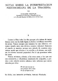 Notas sobre la interpretación nietzscheana de la tragedia / por Guillermo Díaz-Plaja  | Biblioteca Virtual Miguel de Cervantes