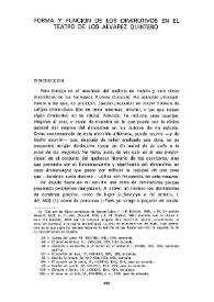 Forma y función de los diminutivos en el teatro de los Álvarez Quintero / Manuel Alvar Ezquerra | Biblioteca Virtual Miguel de Cervantes