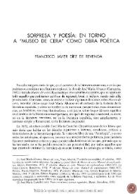 Sorpresa y poesía: en torno a "Museo de cera" como obra poética / Francisco Javier Díez de Revenga | Biblioteca Virtual Miguel de Cervantes