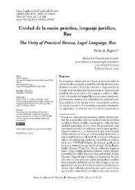 Unidad de la razón práctica, lenguaje jurídico, Raz  / Pablo Ariel Rapetti | Biblioteca Virtual Miguel de Cervantes