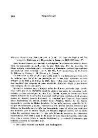 María Goyri de Menéndez Pidal, "De Lope de Vega y del Romancero". Biblioteca de Hispanista, I. Zaragoza, 1943 / Manuel Alvar | Biblioteca Virtual Miguel de Cervantes