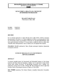 Notas sobre la Inmaculada Concepción en sermones novohispanos  / Bernarda Urrejola Davanzo  | Biblioteca Virtual Miguel de Cervantes