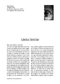 Léxico familiar / Por Juan Ángel Juristo | Biblioteca Virtual Miguel de Cervantes