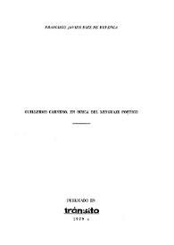 Guillermo Carnero, en busca del lenguaje poético / Francisco Javier Díez de Revenga | Biblioteca Virtual Miguel de Cervantes