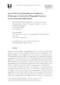 Speech Act Set in TripAdvisor Conflictive Exchanges: a Contrastive Pragmatic Analysis between Spanish and Italian / María Isabel Hernández Toribio, Laura Mariottini | Biblioteca Virtual Miguel de Cervantes