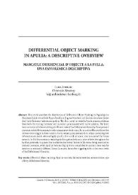 Marcatge diferencial d'objecte a la Pulla: una panoràmica descriptiva  / Luigi Andriani  | Biblioteca Virtual Miguel de Cervantes