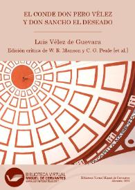 El Conde don Pero Vélez y don Sancho el Deseado / tercera  edición crítica y anotada (versión digital) de William R. Manson, C. George Peale [et al.] | Biblioteca Virtual Miguel de Cervantes