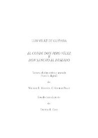 Preliminares, con introducción crítica, ensayo textual y bibliografía. El Conde don Pero Vélez y don Sancho el Deseado / estudio introductorio de Thomas E. Case, estudio textual C. George Peale | Biblioteca Virtual Miguel de Cervantes