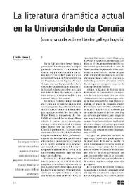 La literatura dramática actual en la Universidade da Coruña (con una coda sobre el teatro gallego hoy día) / Emilio Blanco | Biblioteca Virtual Miguel de Cervantes