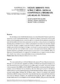Vicente Quirarte para niñas y niños: hacia la competencia literaria en las aulas de primaria / Ignacio Ballester Pardo | Biblioteca Virtual Miguel de Cervantes