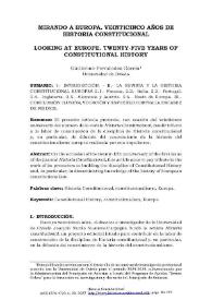 Mirando a Europa. Veinticinco años de "Historia Constitucional" / Guillermo Fernández García | Biblioteca Virtual Miguel de Cervantes