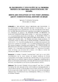 El nacimiento y evolución de la primera revista de historia constitucional en España / Ignacio Fernández Sarasola | Biblioteca Virtual Miguel de Cervantes