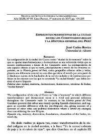 Diferentes perspectivas de la ciudad entre los "Comentarios reales" y la "Historia general del Perú" / José Carlos Rovira | Biblioteca Virtual Miguel de Cervantes