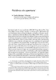 Palabras de apertura / Carles Bastons i Vivanco | Biblioteca Virtual Miguel de Cervantes