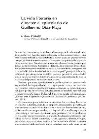 La vida literaria en directo: el epistolario de Guillermo Díaz-Plaja / Anna Caballé | Biblioteca Virtual Miguel de Cervantes