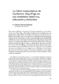 La labor manualística de Guillermo Díaz-Plaja en sus contextos histórico, educativo y didáctico  / Antonio Martín Ezpeleta | Biblioteca Virtual Miguel de Cervantes