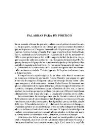 Palabras para un pórtico / Carmen Alemany Bay | Biblioteca Virtual Miguel de Cervantes