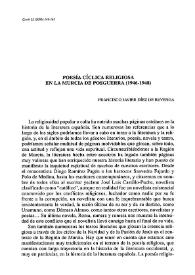 Poesía cíclica religiosa en la Murcia de Posguerra (1946-1948)  / Francisco Javier Díez de Revenga | Biblioteca Virtual Miguel de Cervantes