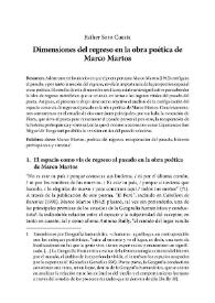 Dimensiones del regreso en la obra poética de Marco Martos / Esther Soro Cuesta | Biblioteca Virtual Miguel de Cervantes