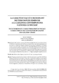 La caracterització subordinant de personatges femenins a la llegenda contemporània i gèneres connexos  / Jaume Guiscafrè  | Biblioteca Virtual Miguel de Cervantes