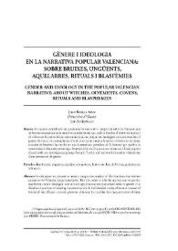 Gènere i ideologia en la narrativa popular valenciana: sobre bruixes, ungüents, aquelarres, rituals i blasfèmies  / Joan Borja i Sanz | Biblioteca Virtual Miguel de Cervantes
