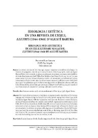 Ideologia i estètica en una revista de l’exili, "Lletres" (1944-1948) d’Agustí Bartra  / Francesc Ruiz Soriano | Biblioteca Virtual Miguel de Cervantes
