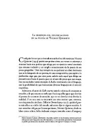 La herencia del coloquialismo en la poesía de Vicente Quirarte / Carmen Alemany Bay | Biblioteca Virtual Miguel de Cervantes