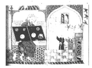 Detalle  de  una ilustración  de  Hermes como alquimista.