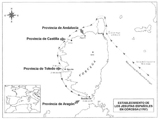 Establecimiento de los jesuitas españoles en Córcega (1767)